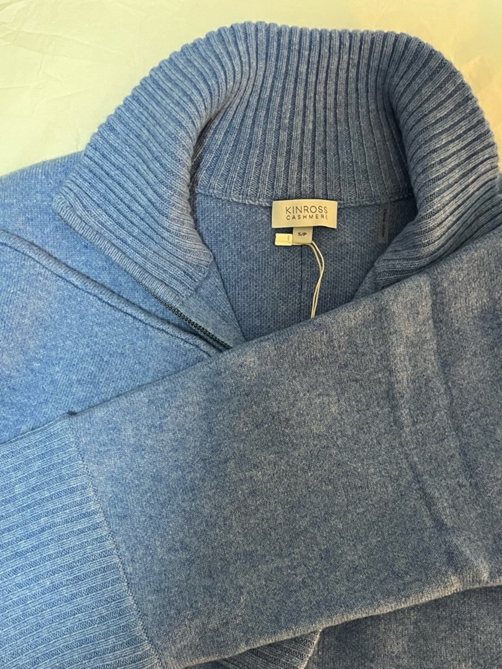 kinross sky blue cashmere zip-up - Picture 6 of 6